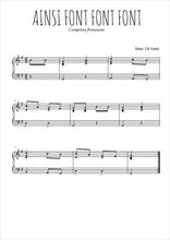 Téléchargez l'arrangement pour piano de la partition de comptine-ainsi-font-font-font-les-petites-marionnettes en PDF, niveau moyen